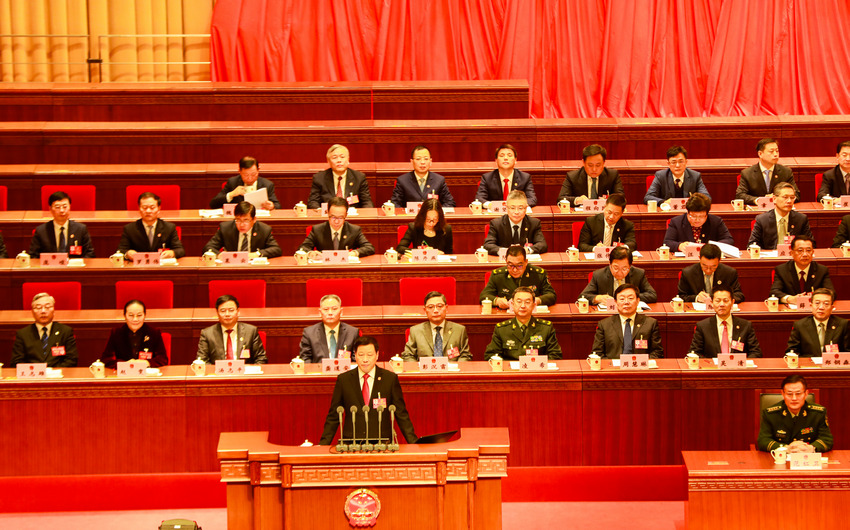 上海人大十五屆三次會(huì)議開幕現(xiàn)場